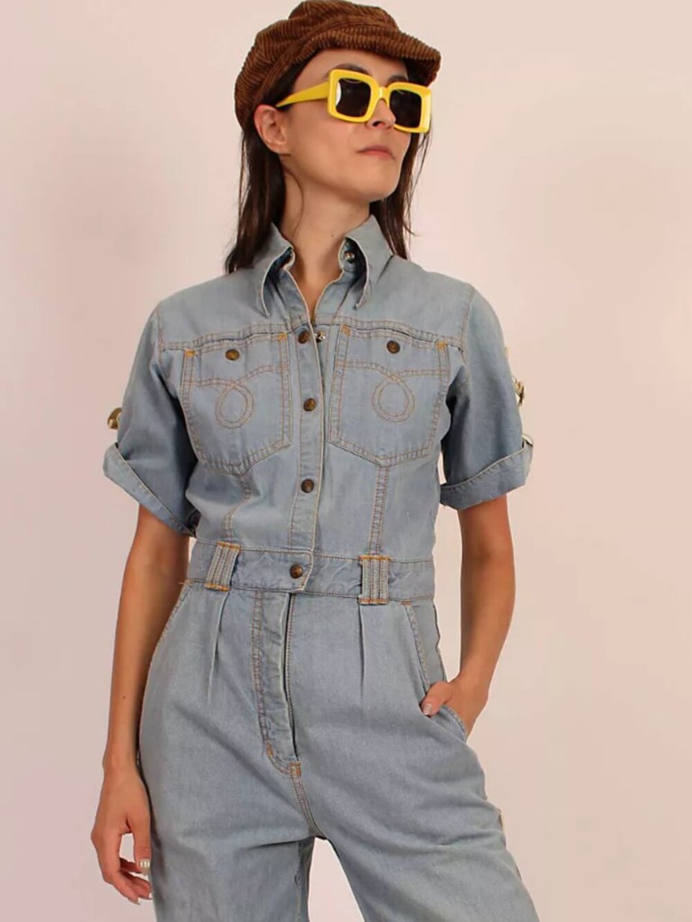 1970s The Market Wild West Vintage Denim Jumpsuit
